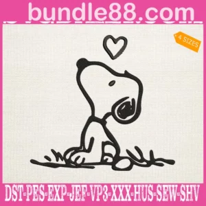 Snoopy Love Embroidery Files