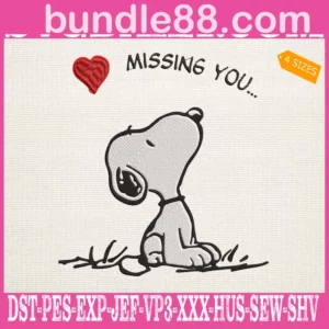 Snoopy Missing You Embroidery Files