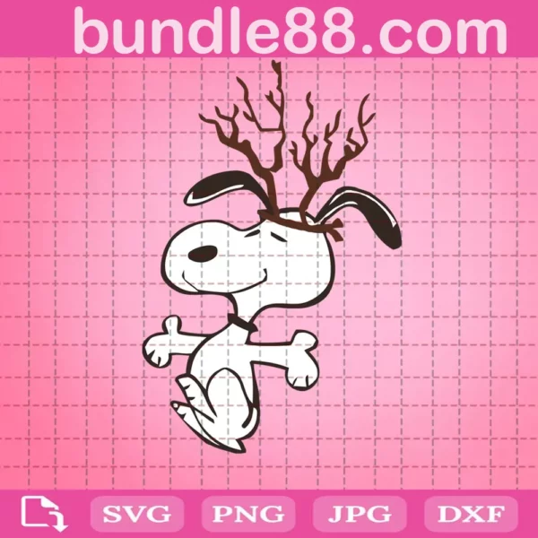 Snoopy Reindeer Svg