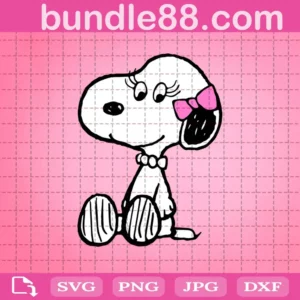 Snoopy Wearing Bow Svg