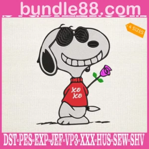 Snoopy Xoxo Embroidery Files