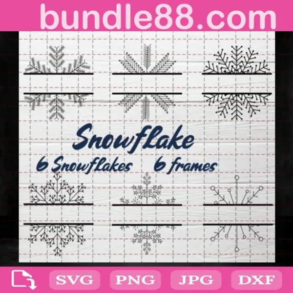 Snowflake And Frames Bundle Svg Free