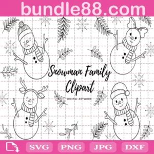 Snowman Family Bundle Svg Free