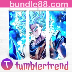 Son Goku Super Saiyan Blue 20oz Tumbler Skinny