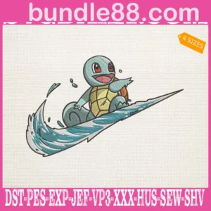 Squirtle Nike Embroidery Design