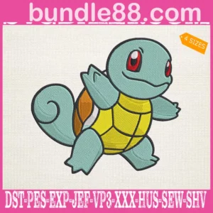 Squirtle Pokemon Embroidery Design