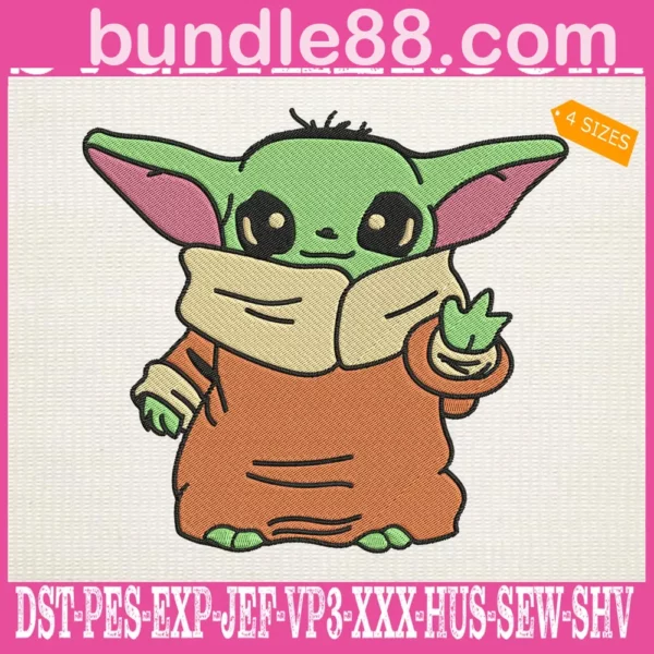 Star Wars Baby Yoda The Child Cartoon Poses Embroidery Files