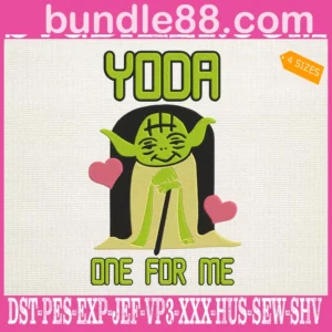 Star Wars Yoda One For Me Cute Embroidery Files