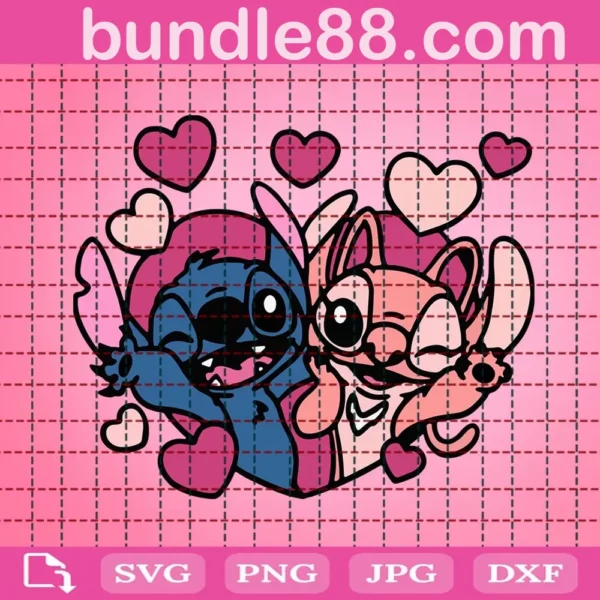 Stitch And Angel Heart Svg