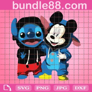 Stitch And Mickey Disney Svg