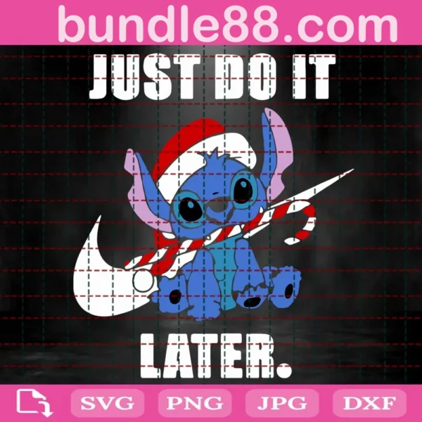 Stitch Christmas Just Do It Later Svg