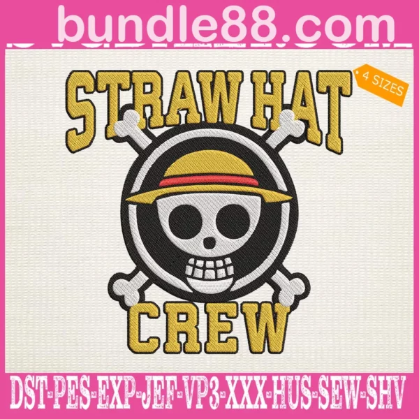 Straw Hat Crew Embroidery Design