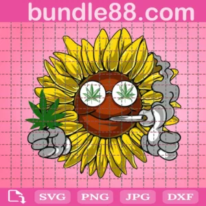 Sunflower and Cannabis Leaves SVG and PNG