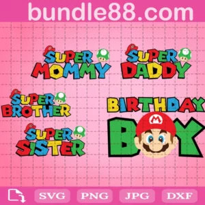 Super Mario Birthday Svg