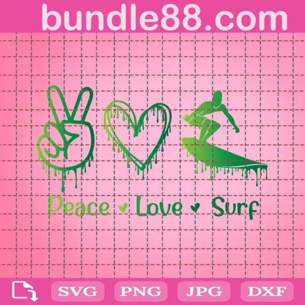 Surf Svg, Peace Love Surf Svg