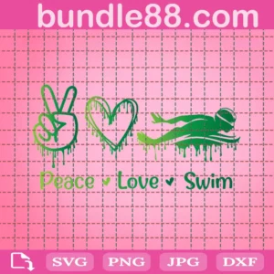 Swim Svg, Peace Love Swim Svg