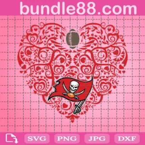 Tampa Bay Buccaneers Heart Svg