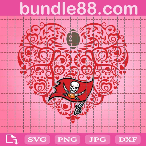 Tampa Bay Buccaneers Heart Svg