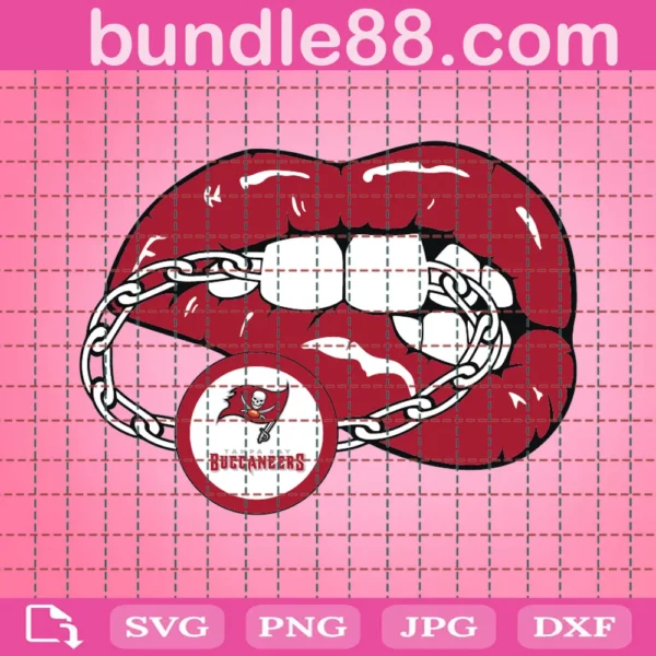 Tampa Bay Buccaneers Sexy Lips Mouth Bite Chain Svg