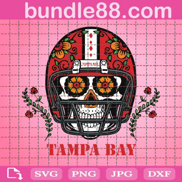 Tampa Bay Buccaneers Skull Football Svg