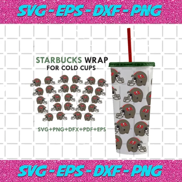 Tampa Bay Buccaneers Svg For 24Oz Venti Cold Cup Wrap