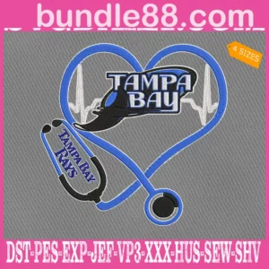 Tampa Bay Rays Nurse Stethoscope Embroidery Files