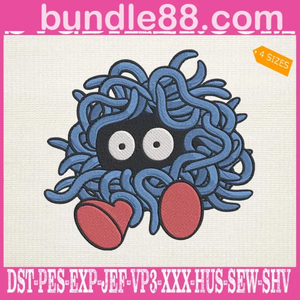 Tangela Pokemon Embroidery Design