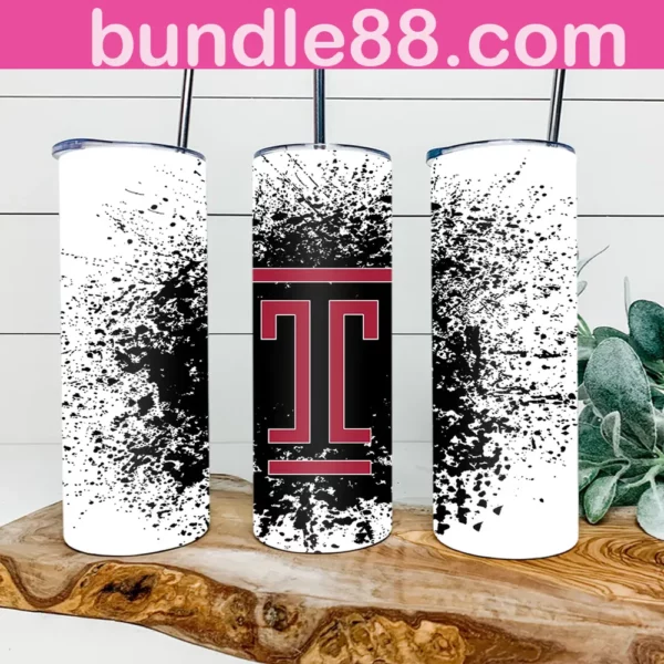 Temple Owls Football 20oz Skinny Tumbler