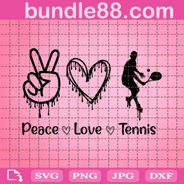 Tennis Svg, Peace Love Tennis Svg