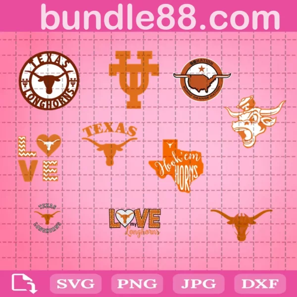 Texas Longhorns Ncaa Svg Bundle