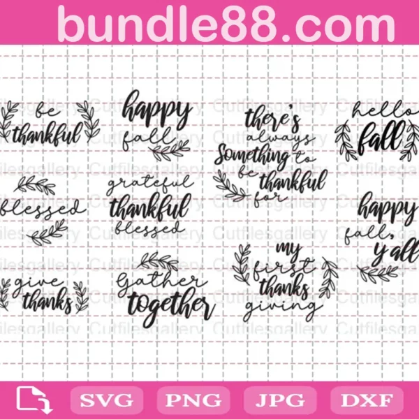 Thanksgiving Quote Bundle Svg Free