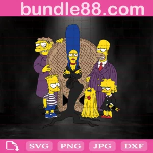 The Addams Family Simpsons Svg