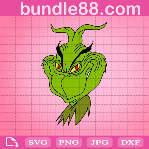 The Grinch Head Smile Svg