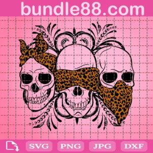 Three Skull No Speak No Hear No See Leopard Svg