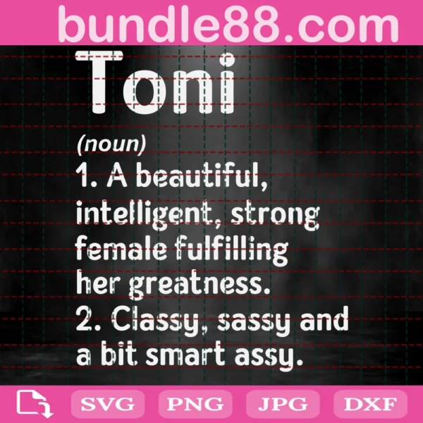 Toni Noun Svg, Toni Svg