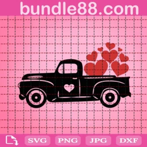 Truck Heart Valentines Day Svg