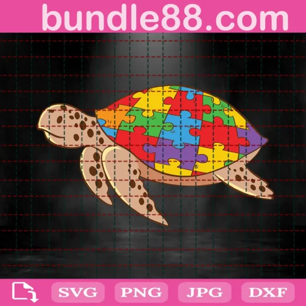 Turtle Autism Svg