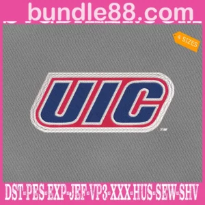 UIC Flames Embroidery Files