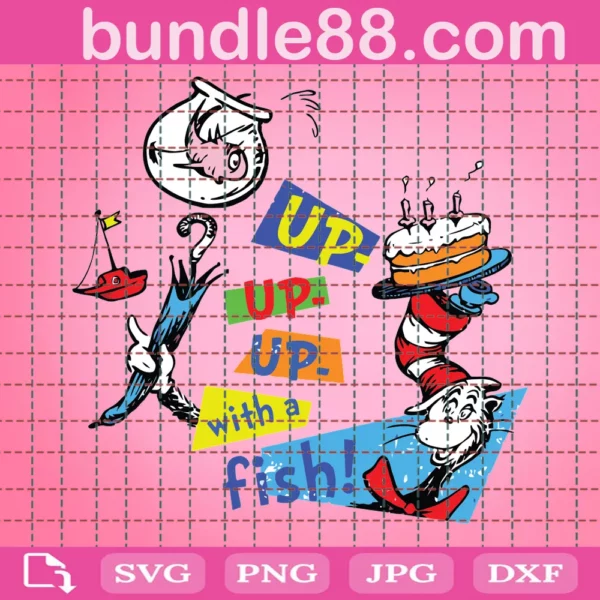 Up Up Up With A Fish SVG