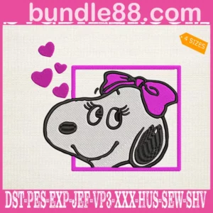 Valentine Snoopy Embroidery Files