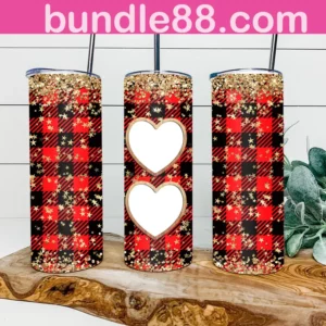 Valentine's Day Heart Frame 20oz Tumbler Skinny