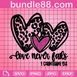 Valentines Day Never Fails Iron On Leopard Svg