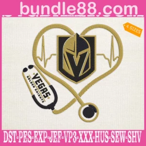 Vegas Golden Knights Heart Stethoscope Embroidery Files