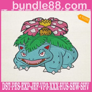 Venusaur Pokemon Embroidery Design