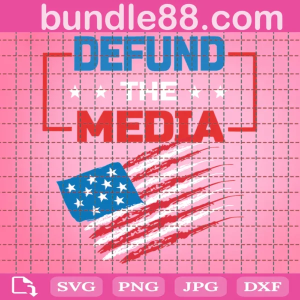 Vintage Defund The Media Us Flag