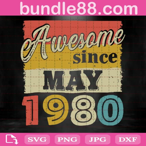 Vintage May 1980 Svg