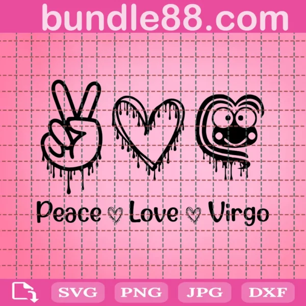 Virgo Svg, Peace Love Virgo Svg