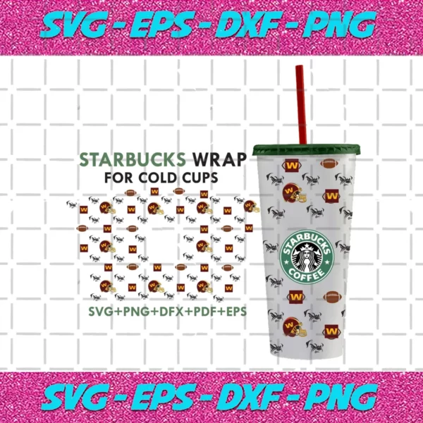 Washington Football Team Strarbucks Wrap Svg