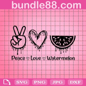 Watermelon Svg, Peace Love Watermelon Svg