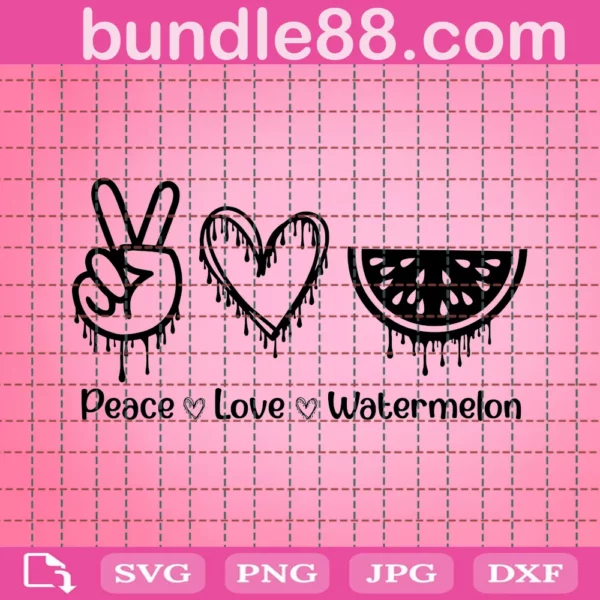 Watermelon Svg, Peace Love Watermelon Svg